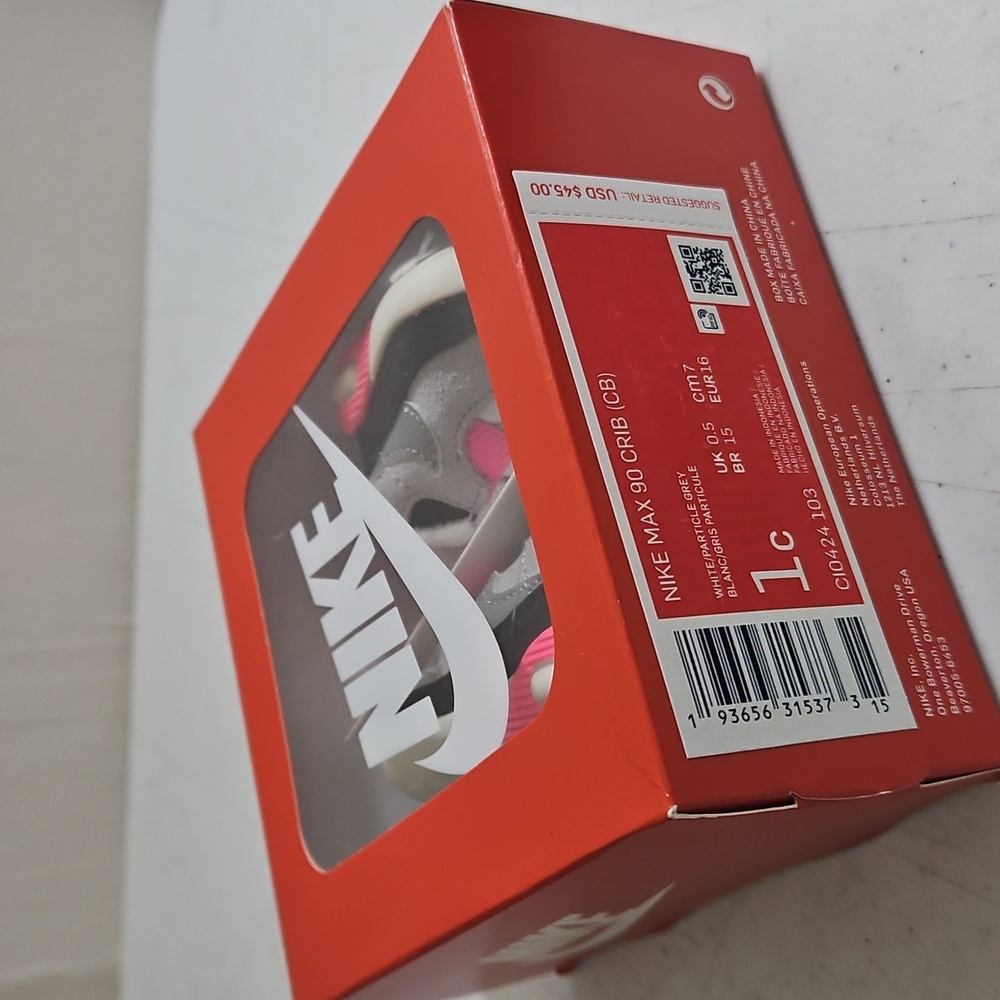Nike Max 90 CRIB (CB)-White and Gray And Pink Never WORN!
